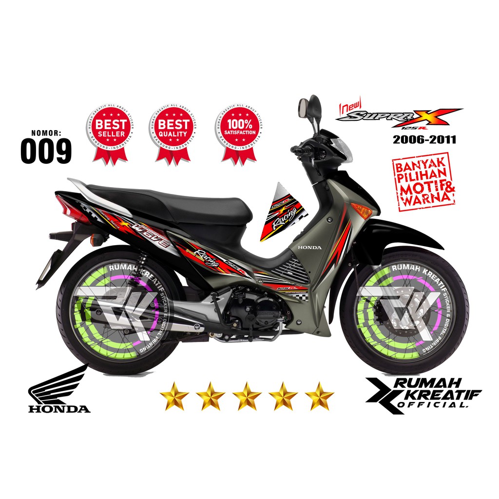 SUPRA X 125 2006-2011 Wave Series striping stiker decal custom variasi