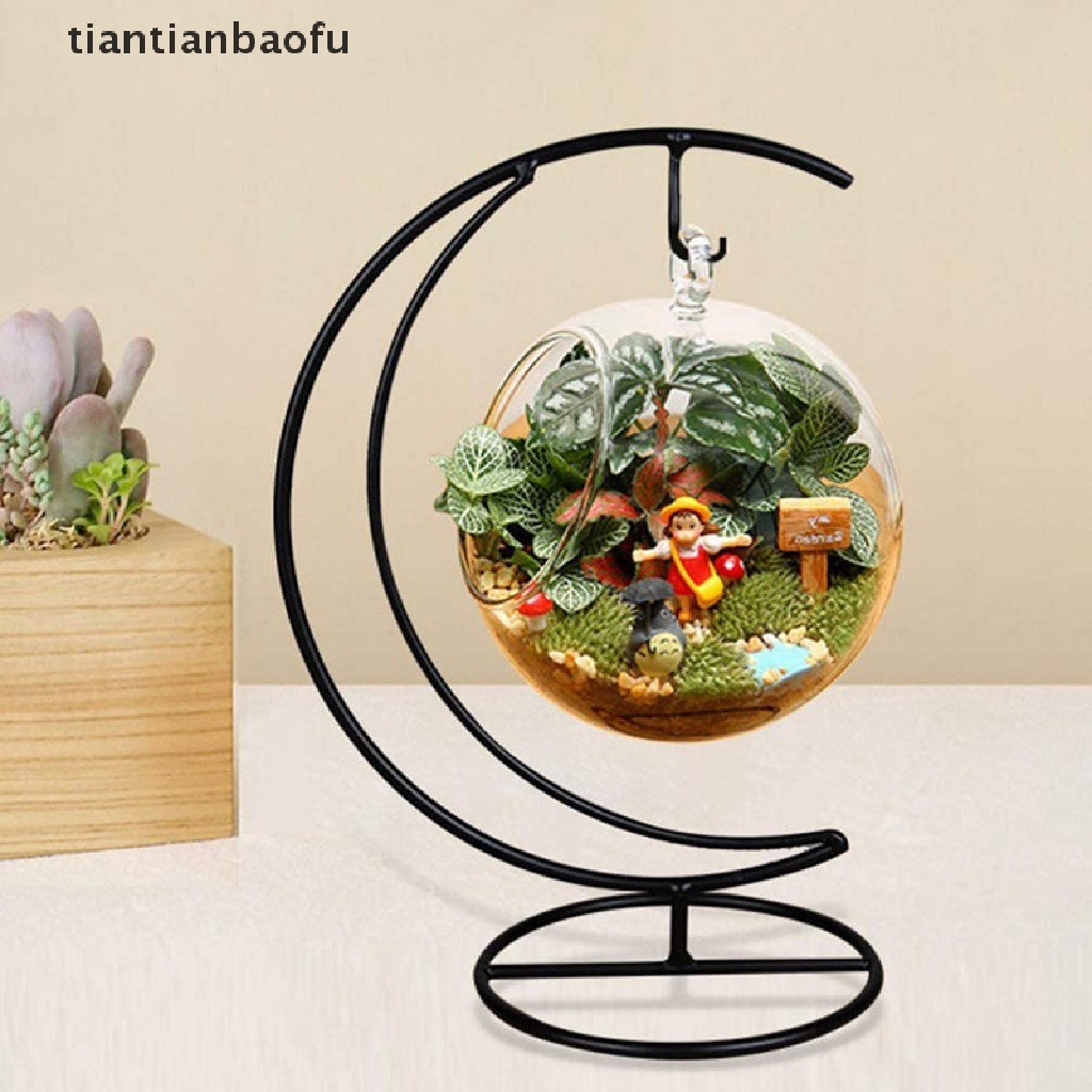 Stand Holder Gantung Tanaman Terrarium Bahan Logam Untuk Dekorasi Meja