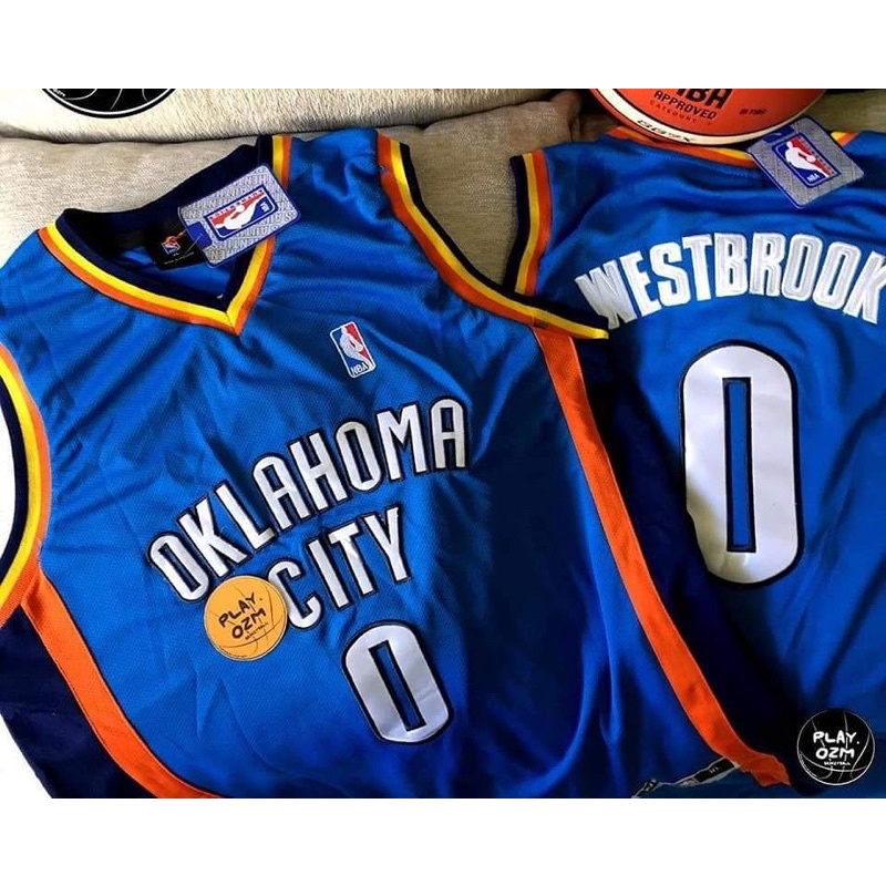 Jersey Basket Full Bordir Oklahoma City Russel Wesbrook Grade original