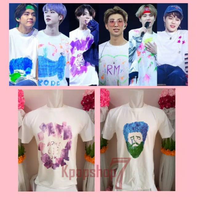 BAJU LUKISAN HASIL PARA MEMBER BTS