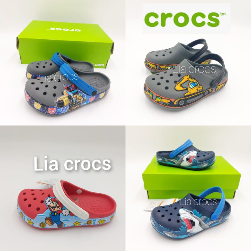 Sandal crocs anak Excavator fun lab clog/ minions/thomas/truck