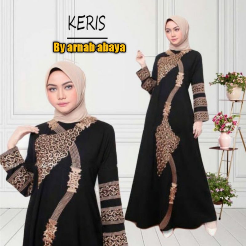 Abaya couple Arab Bordir Kimono Turkey India Jetblack Hitam