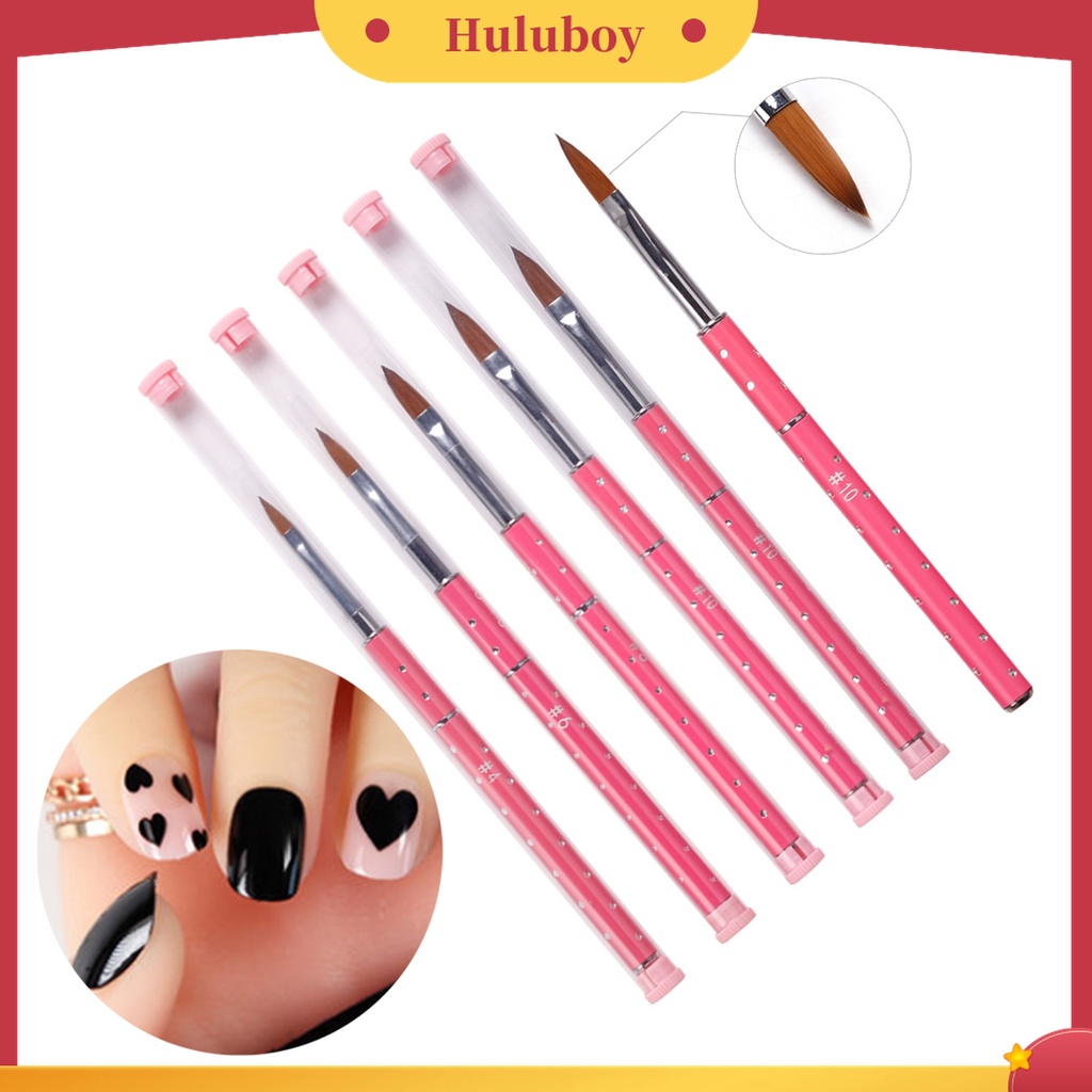 Huluboy Huluboy♡ Brush Pen Nail Art Bulu Wol Nilon Flexible Ramah Lingkungan DIY Untuk Wanita