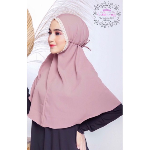 BERGO RENDA MARYAM DIAMOND KHIMAR HIJAB INSTAN JILBAB ALAZHAR NON PET AZZAHRAASHOP