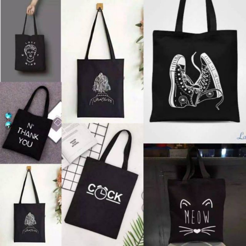 Tote bag wanita tote bag kuliah tote bag custom tote bag resleting tote bag kpop