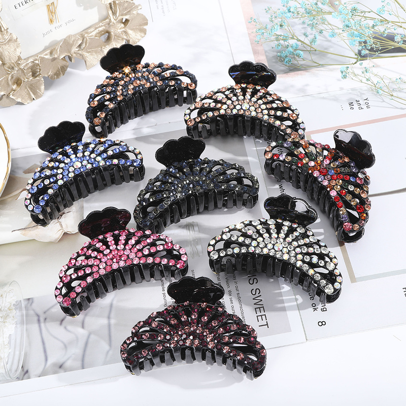 Korean New Rhinestone Hairpin Crystal Ponytail Hair Clip Women Fashion Wild Hair Accessories