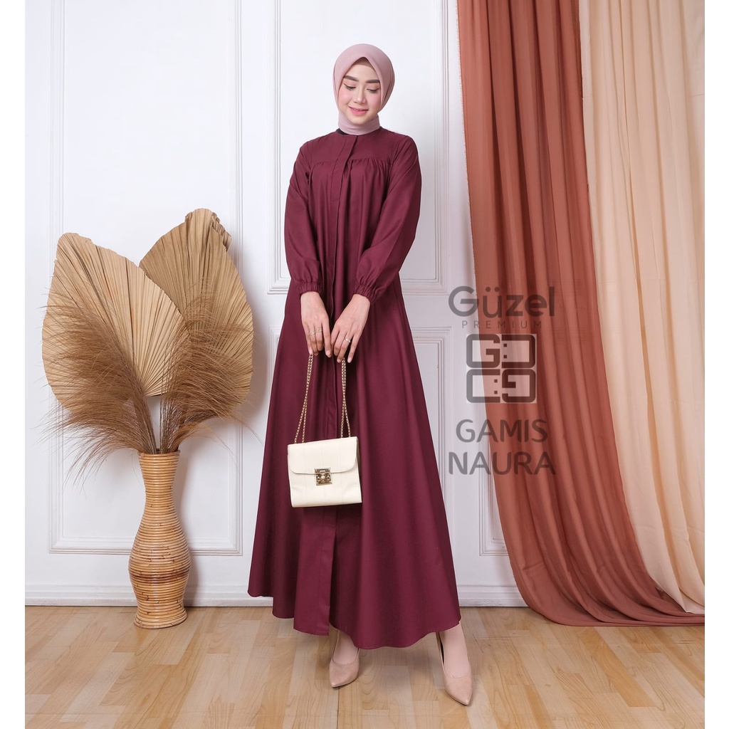 NAURA DRESS - gamis, gamis polos harian, daily dress, gamis toyobo polos
