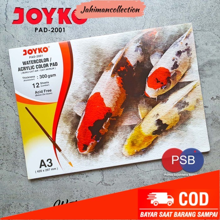 

✨ BISA COD ✨ Joyko Watercolor Acrylic Color Pad A3 PAD-2001 / Buku Lukis Joyko