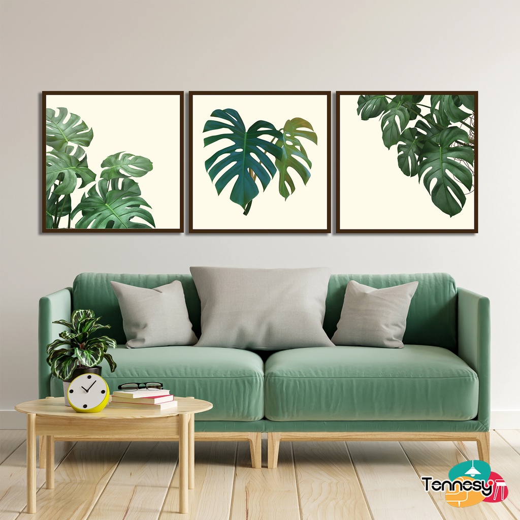 TENNESY HIASAN DINDING TANAMAN MONSTERA DAUN 30x30CM WALL DECOR PAJANGAN KAYU POSTER DEKORASI DINDING RUMAH KAMAR TIDUR