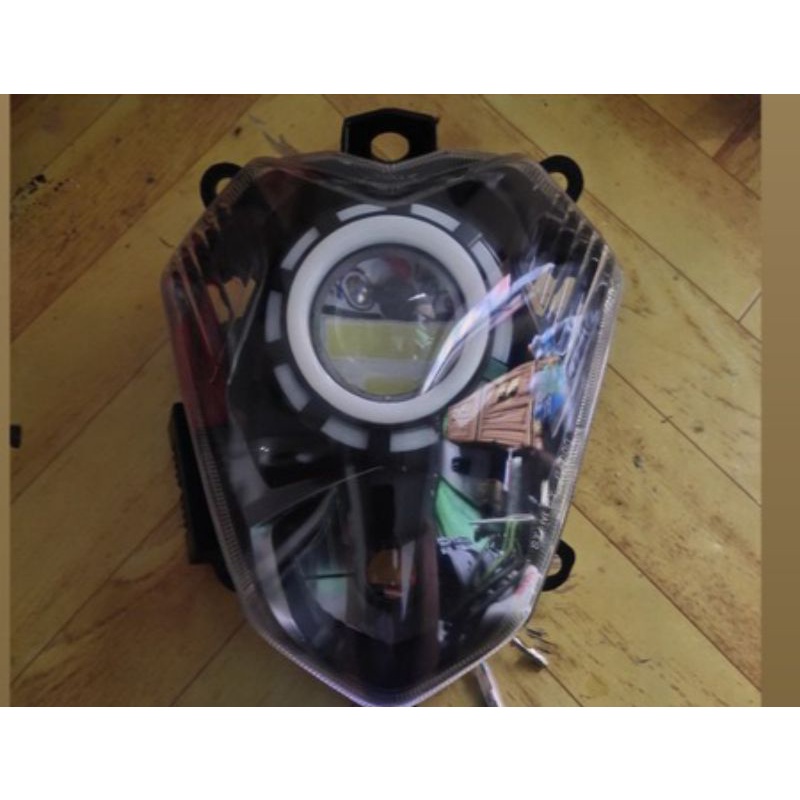 lampu depan satria Fu lama old custom projie