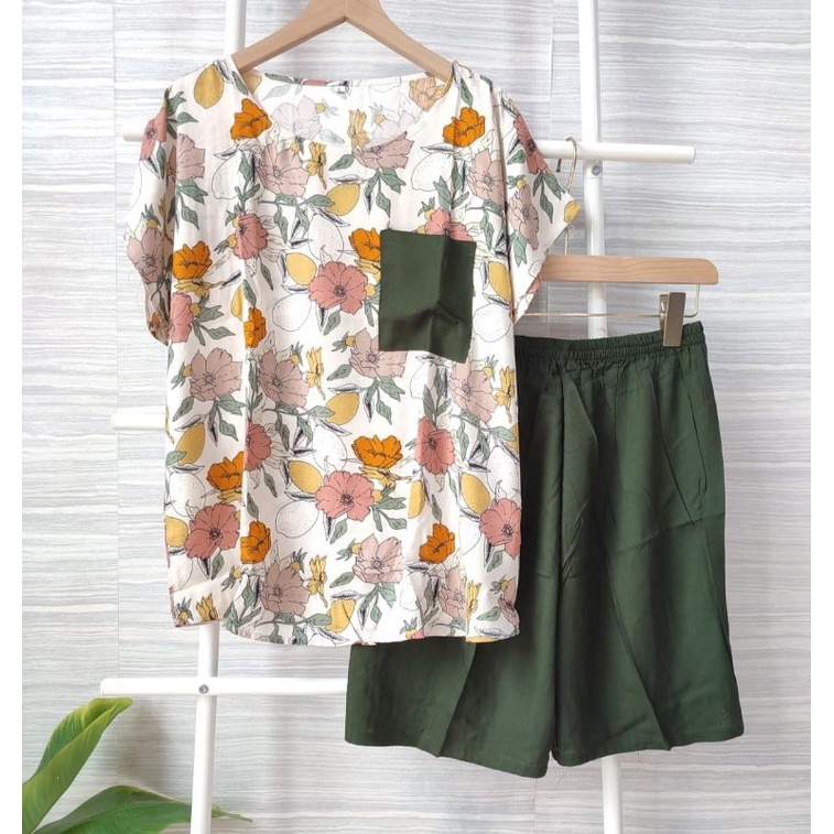 Babydoll pendek  jumbo / setelan rayon jumbo