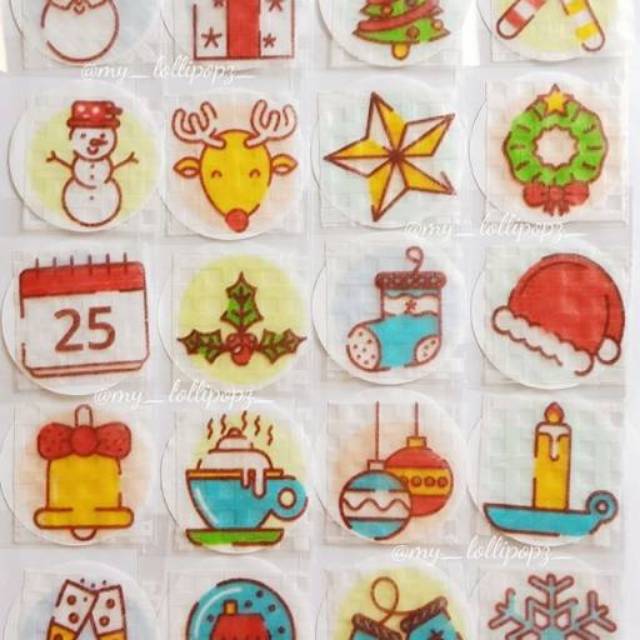 

NATAL /CHRISTMAS Edible Rice Paper/stiker nasi/rice sticker/hiasan bento/edibel/stiker nasi bento