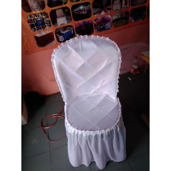 Sarung Kursi Plastik warna putih polos