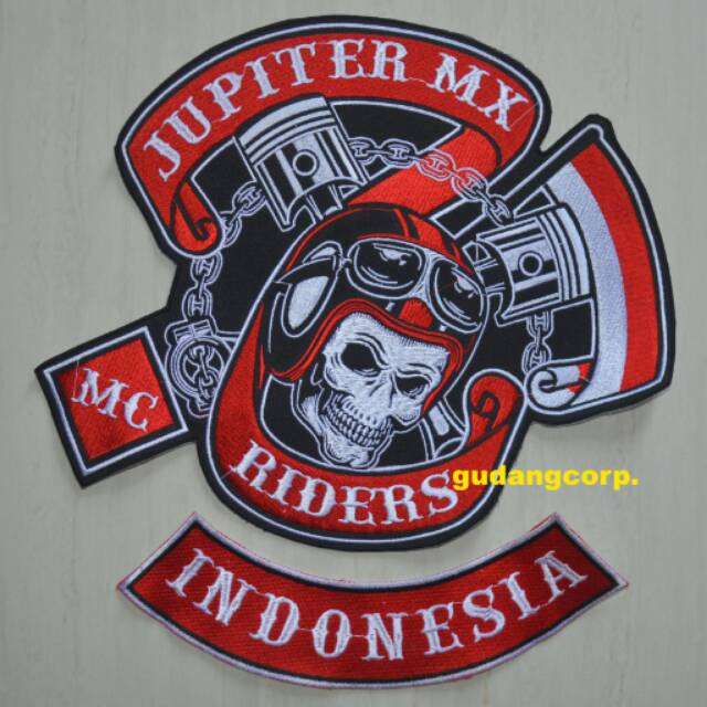 emblem bordir besar jupiter mx motor bikers belakang rompi or jaket