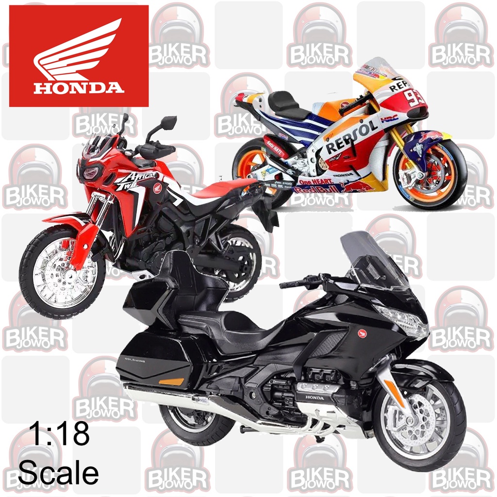 Mainan Diecast Motor 1 : 18 Honda Gold Wing Africa Twin Hornet NR CB500F CBR 600RR X-ADV Moto GP Mar