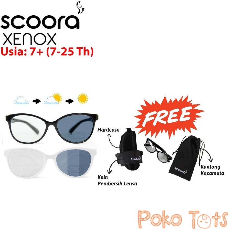 Scoora Xenox Sunglasses 7+Years Kacamata Dewasa Anti Radiasi &amp; Photocromic Kacamata Anti Sinar UV WHS