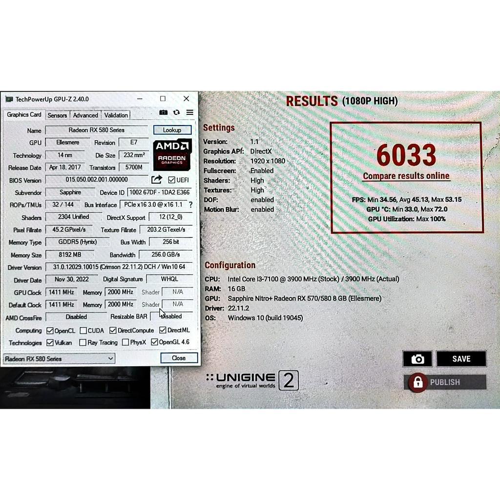 VGA CARD SAPHIRE NITRO RX 580 8GB 256BIT DDR5