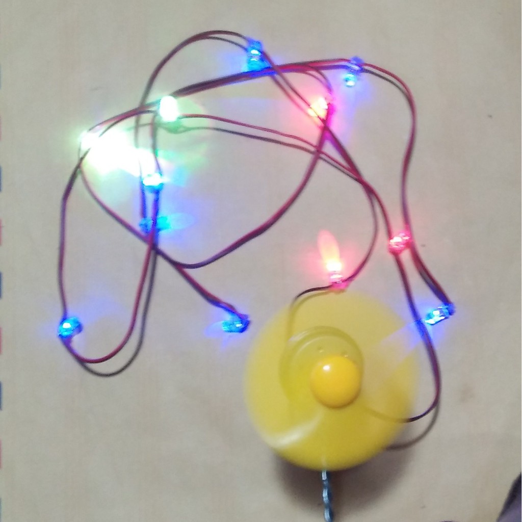 Lampu Layangan Dinamo DVD LED 5mm RGB 3 Warna Kelap Kelip Fullset