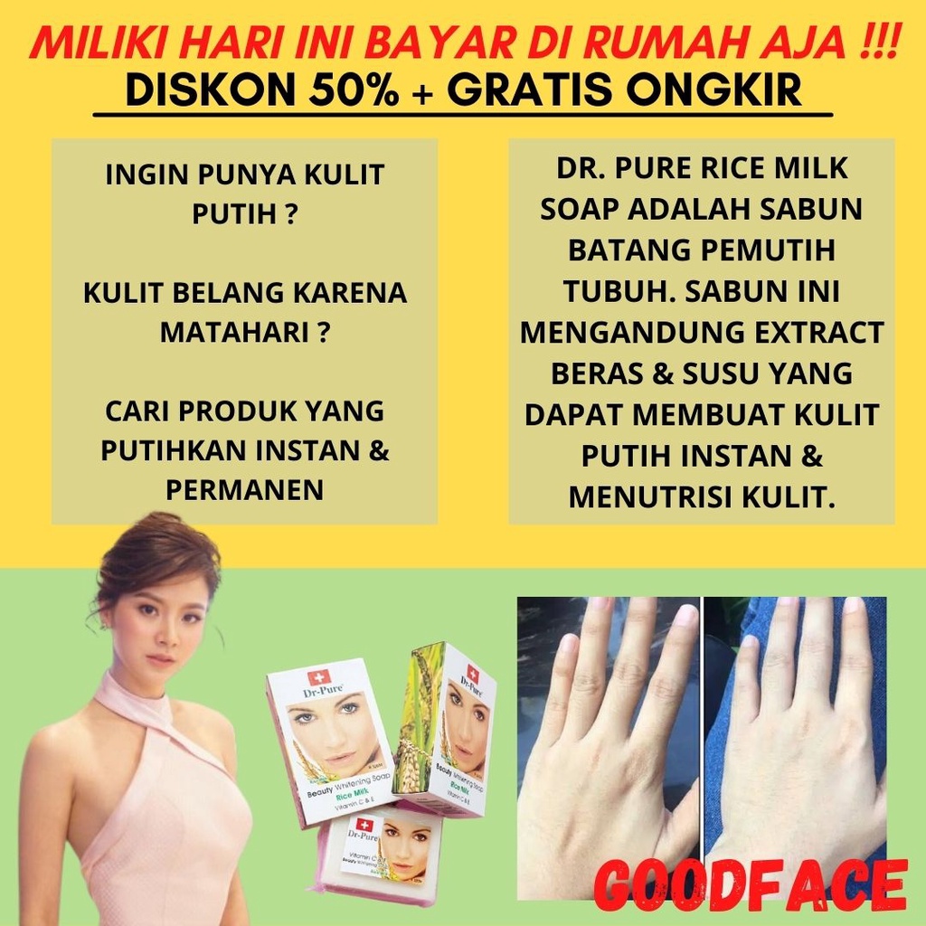 DR PURE RICE MILK SOAP ORIGINAL SABUN PEMUTIH TUBUH AMPUH