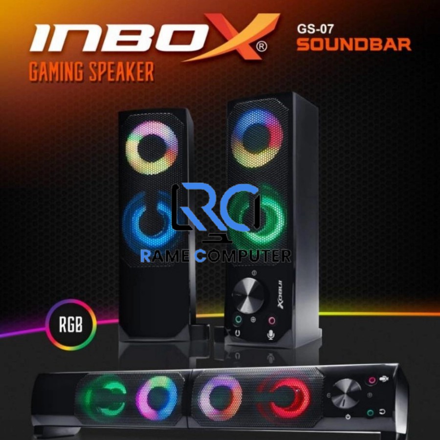 Speaker GAMING INBOX GS-07 SOUNDBAR GS07 Super BASS - Gaming Speaker RGB