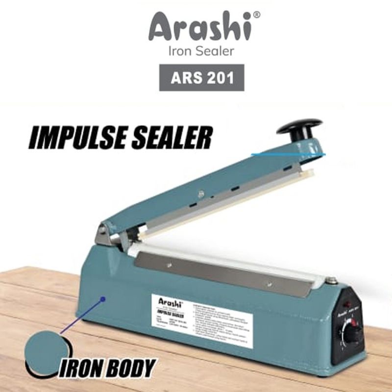 Sealer ARASHI / HYPERLITE AIS 200 300 400 20 / 30 / 40 Cm Mesin Press body Plastik / Body Besi Iron ARS 201 301 401 20 / 30 / 40 CmImpulse Sealer Press  ARASHI / HYPERLITE Mesin Press Plastik