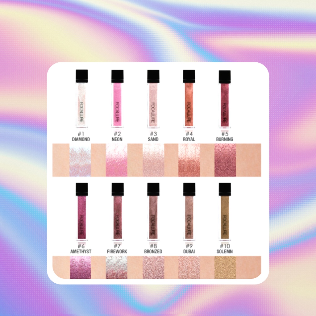 FA56 FOCALLURE Gliter &amp; Glow Liquid Eyeshadow - BPOM