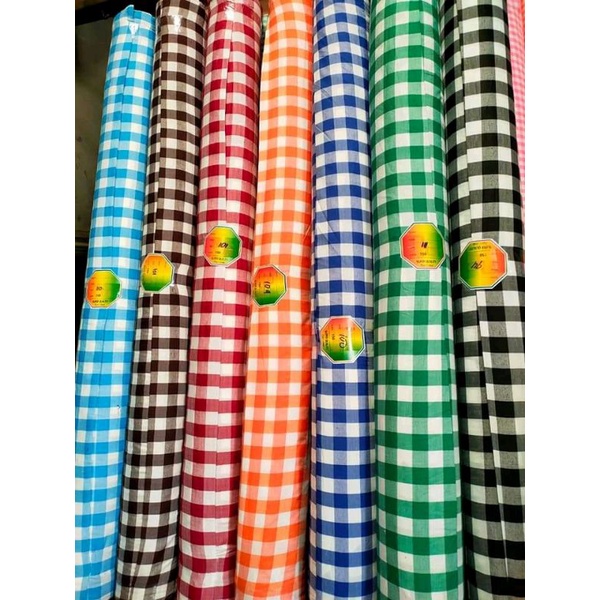 kain katun motif kotak catur.termurah.terlengkap