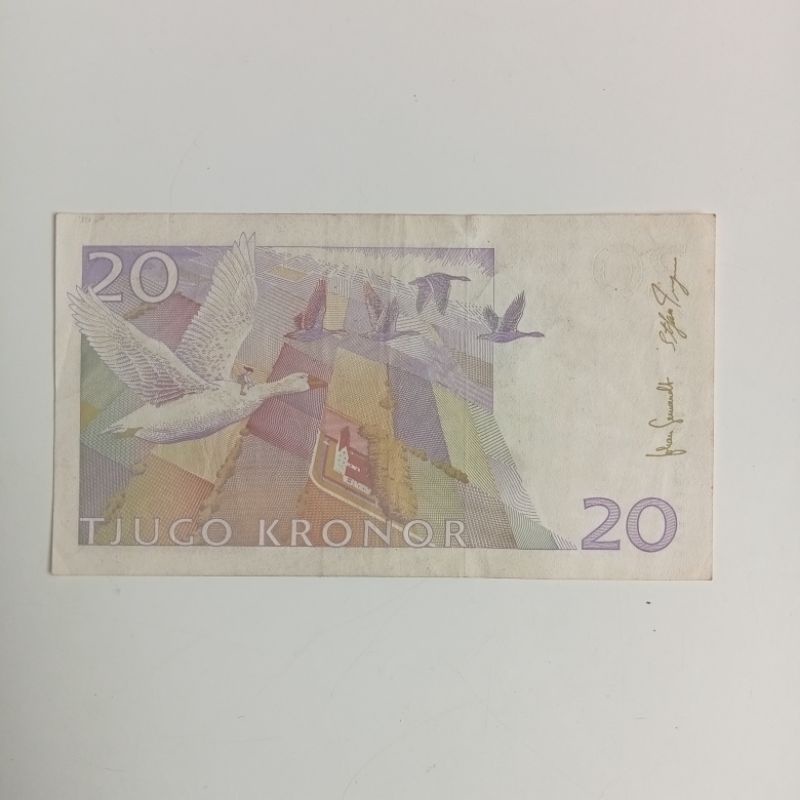 UANG SWEDIA 20 kronor VF utuh