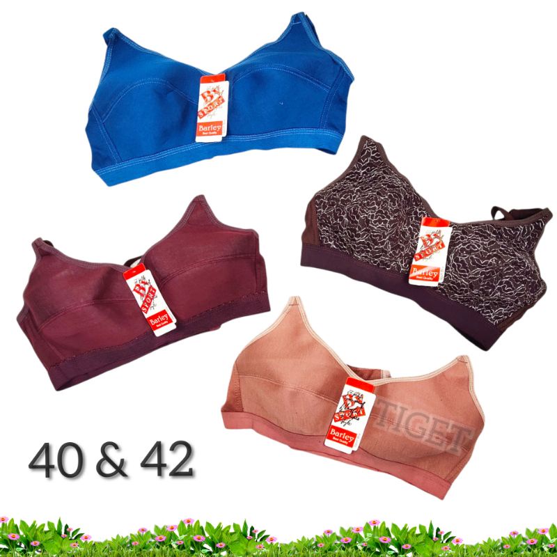 BH Bra Sport Wanita Perempuan Dewasa Tanpa Kawat Busa Tipis Ukuran Big Size Jumbo 40 42 Murah Barley