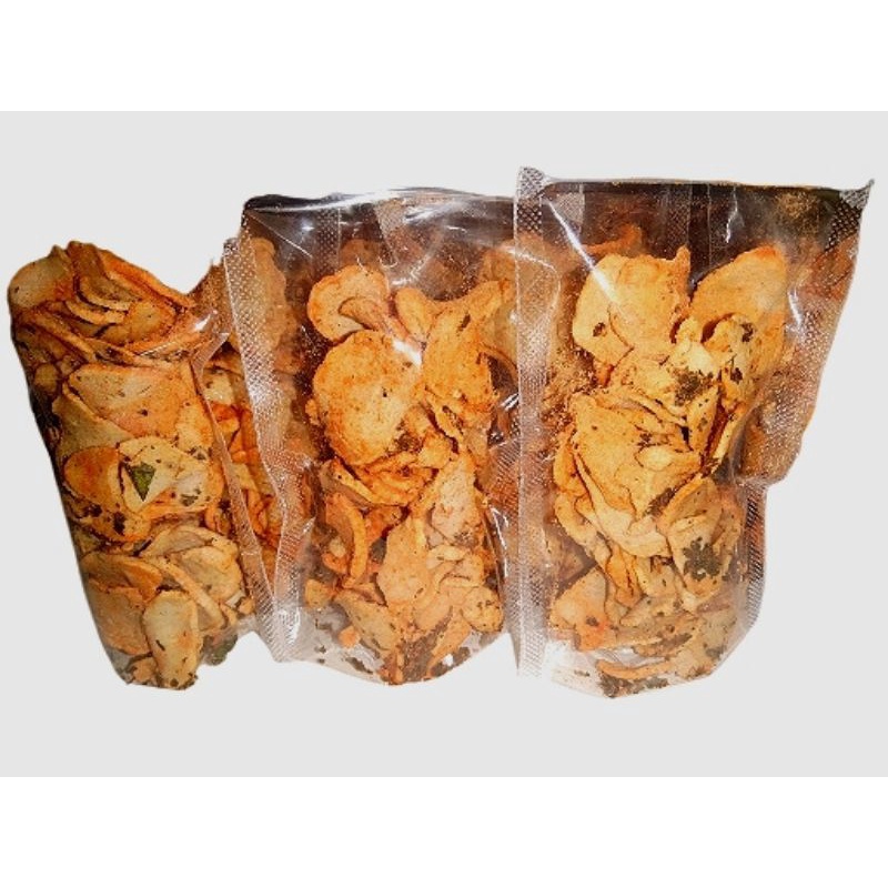 

Basreng pipih bumbu balado daun jeruk/balado pedas jeruk