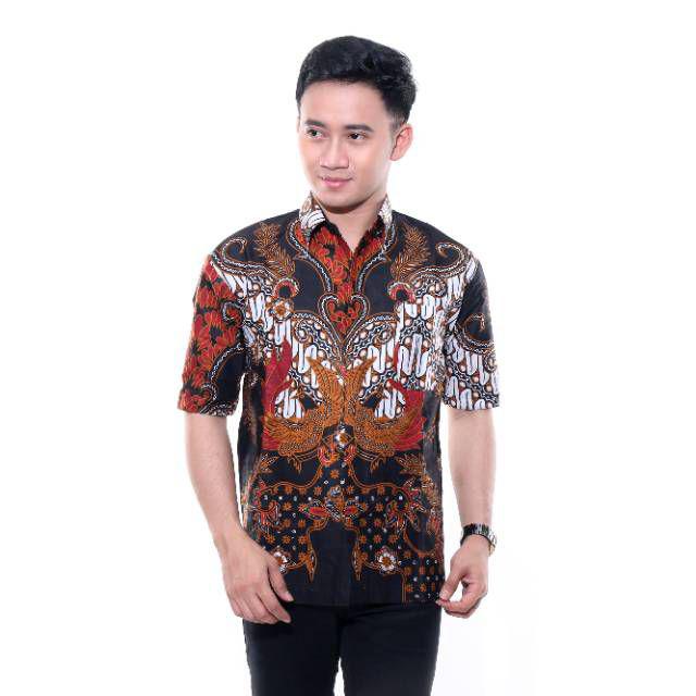 Kemeja Batik Pria Lengan Panjang Size M L Xl Xxl Bswart Batik Hrb026 Kenongo Hem Panjang Padi