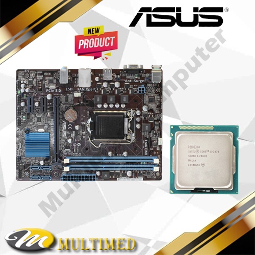 Paketan Mainboard Motherboard LGA 1155 H61 Baru + Intel Core I5