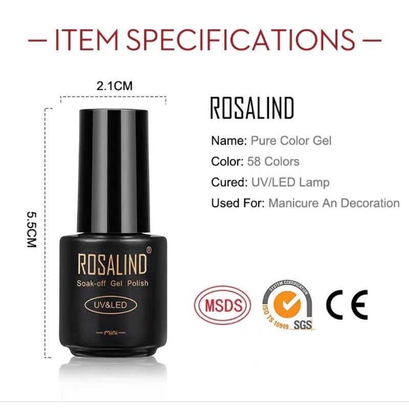 [1~20] ROSALIND GEL NAIL POLISH UV LED / KUTEK / CAT KUKU / UV GEL POLISH