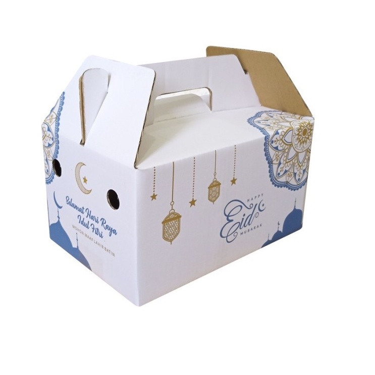 

Kardus Parcel Lebaran 27x18x15cm Kotak Box Hampers Idul Fitri Gable box besar Eid Mubarak Kardus Jinjing Lebaran Kardus Tenteng Lebaran