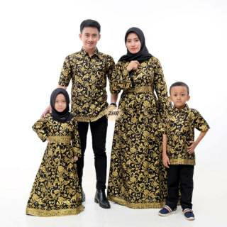 Image of BAJU BATIK COUPLE KELUARGA BAKUNG ORI FULL PRADA SARIMBIT BATIK LENGKAP JUMBO Baju batik keluarga