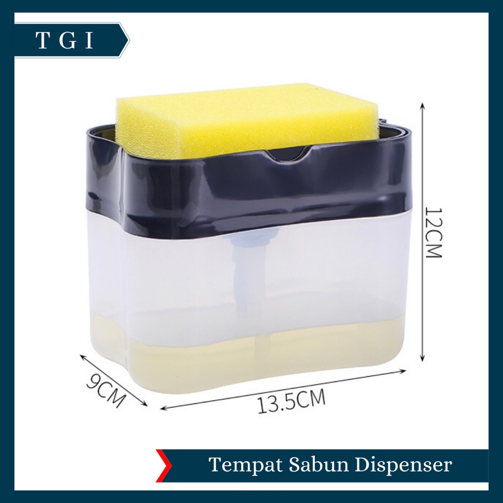 TGI - DISPENSER SABUN PRAKTIS | SOAP DISPENSER HOLDER SPONS CUCI PIRING 2 IN 1 | SPONGE HOLDER