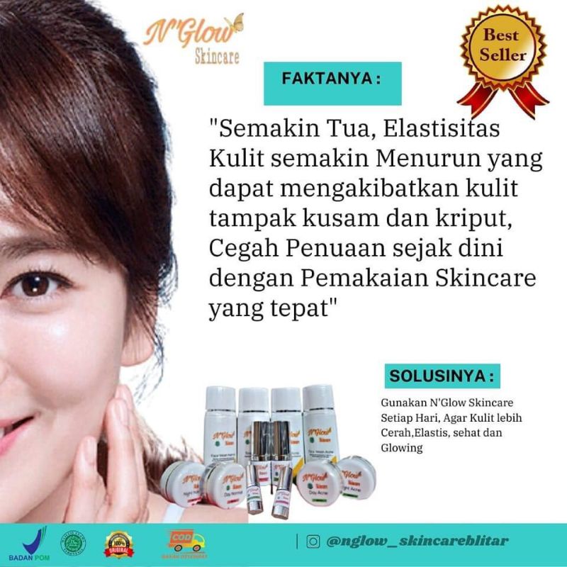 N'Glow Skincare 100% Pemutih Wajah yang Ampuh Aman BPOM dan Original