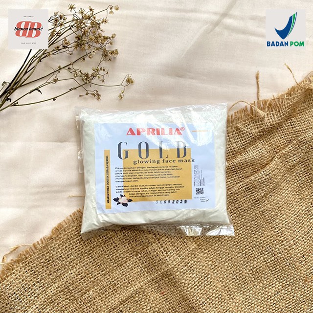 [BPOM] APRILIA Masker Emas 24K 250gr/ Masker Organik Kiloan PREMIUM
