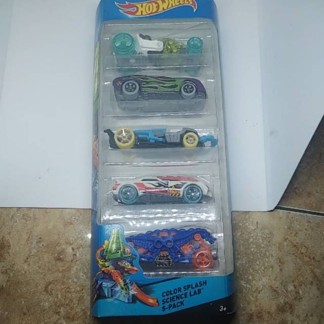 hot wheels color splash science lab 5 pack