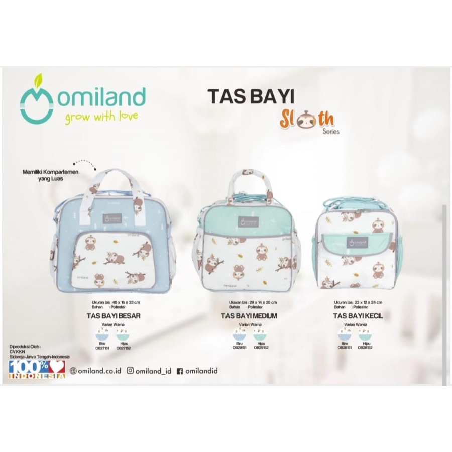 Makassar ! Tas Bayi Besar Omiland Sloth Series OB27151/52