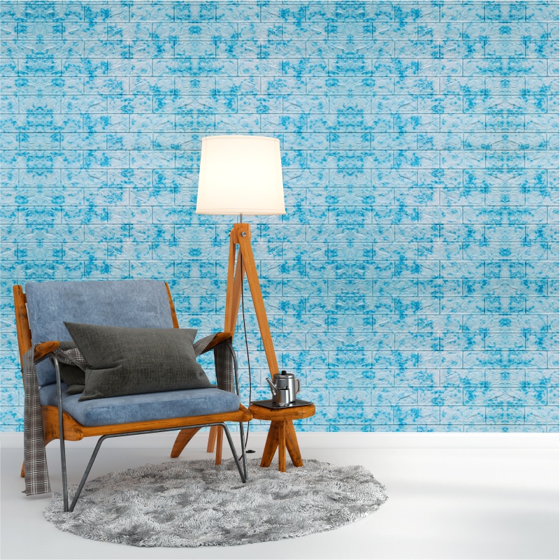 Wallpaper 3D Modern Wallpaper busa timbul Wood Foam Batik simple Motif Gradasi