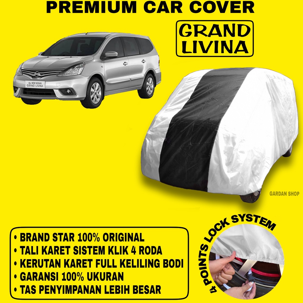 Body Cover GRAND LIVINA SILVER HITAM Penutup Bodi Mobil Grand Livina Waterproof PREMIUM