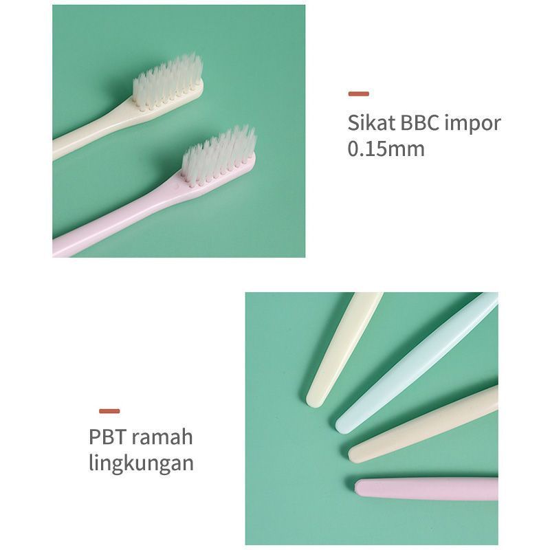 sikat gigi lembut dewasa warna pastel/ sikat gigi dewasa lembut/sikat gigi Import