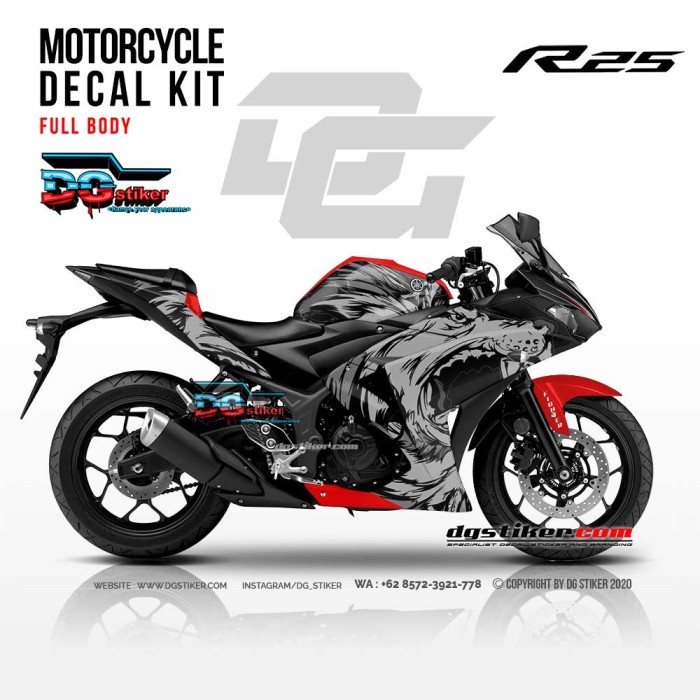 Decal Full Body R25 Hitam Wolf