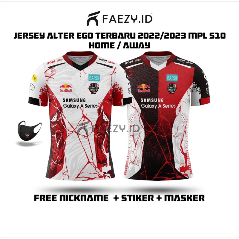 JERSEY ALTER EGO TERBARU 2022/2023 HOME AWAY FREE NAMA + STICKER + MASKER