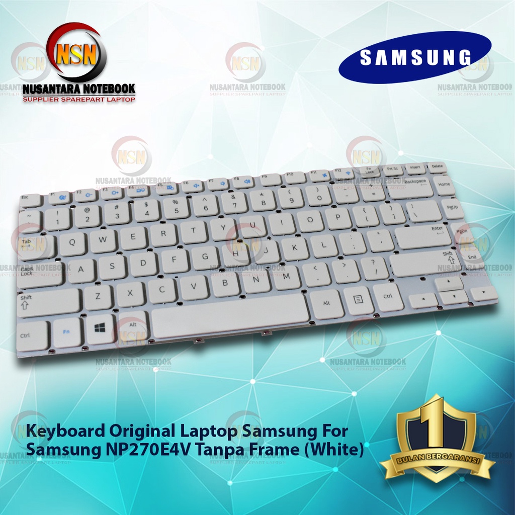 Keyboard Laptop Samsung NP270E4V Tanpa Frame White