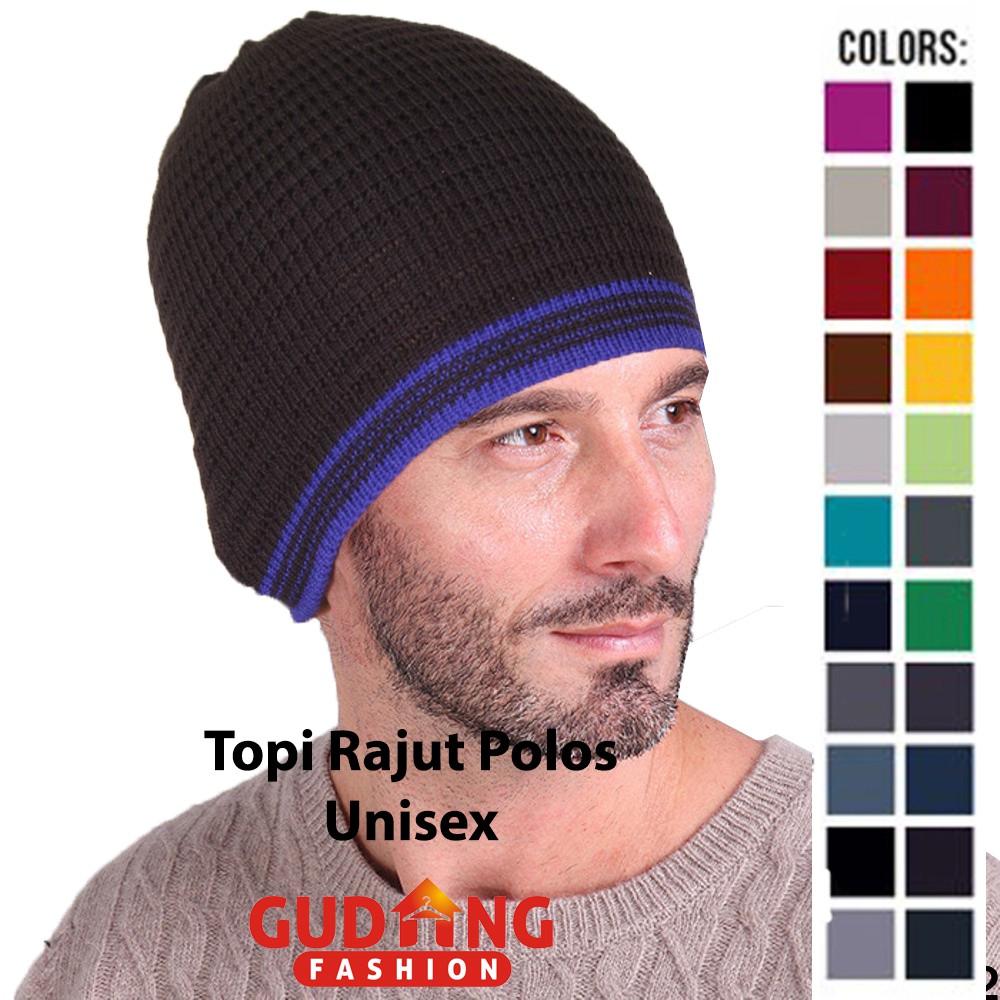 Topi Kupluk Polos / Beanie Hat Unisex Rajut - Banyak Pilihan Warna TOP (COMB)