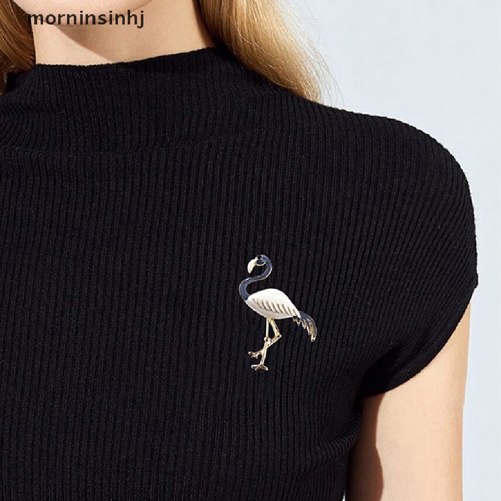 Mornin Bros Pin Enamel Bentuk Flamingo Elegan Untuk Wanita