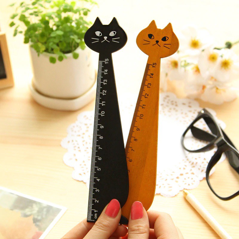 

Cat Wooden Ruller / Penggaris Kayu Kucing 15cm