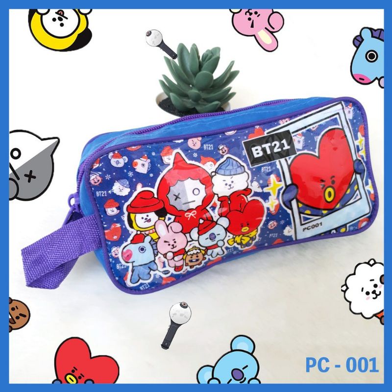 KOTAK PENSIL BT21/KOTAK PENSIL KARAKTER BTS MURAH GROSIR/PENSIL CASE